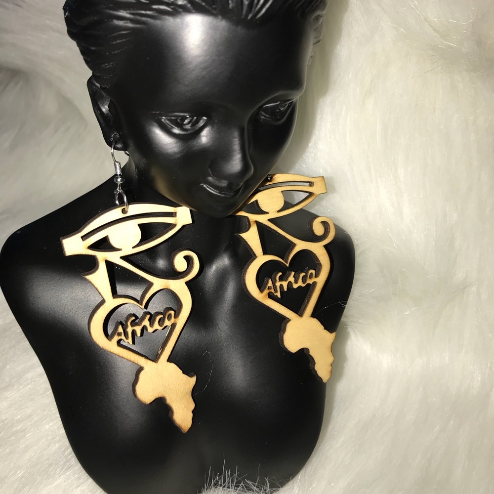 Hand crafted wooden earrings